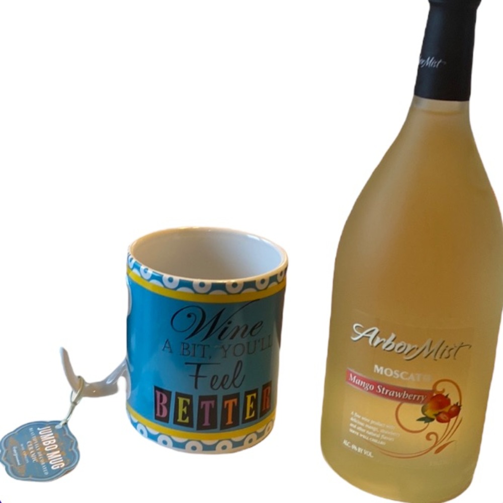 Certified International Jumbo Mugs Everyday Wine A Bit, You'll Feel Better 30 oz
